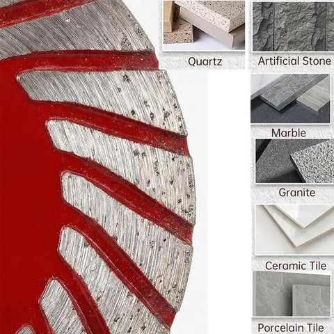 Badass Heavy Duty Precision Setup With Ultra Thin Diamond Saw Blades And Swappable M14 Threaded Shaft Handling Marble Granite Angle Grinder Detail Work Smooth As Butter Without Leaving Mess Behind Ever, showcasing precision cutting blades for various stones.