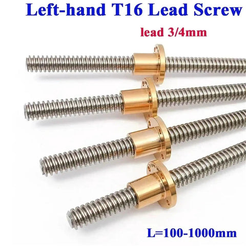 Road Proven Heavy Duty T16 Left Hand Trapezoidal Lead Screw Paired With Durable Brass Nut Delivers Slick Linear Motion Low Friction Operation Top Shelf Gear For 3D Printer Cnc 900 Mm