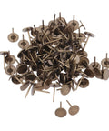 Top Shelf Bronze Decorative Upholstery Tacks With Flat Head 100 Piece Furniture Hardware Kit For DIY Restoration Projects solid iron tacks