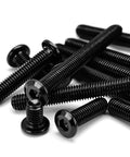 M6 X 100mm Flat Head Hex Socket Cap Screws Heavy Duty Stainless Steel 304 Black Oxide showing multiple screws stacked.