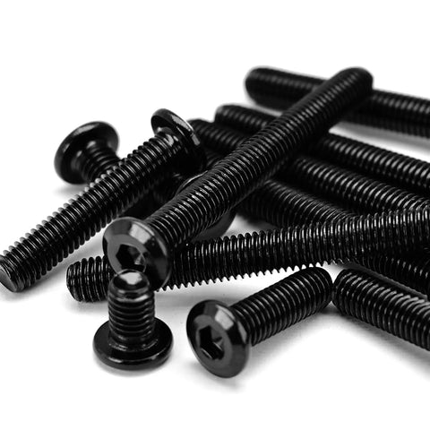 M6 X 100mm Flat Head Hex Socket Cap Screws Heavy Duty Stainless Steel 304 Black Oxide showing multiple screws stacked.