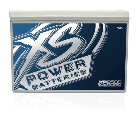 Front view of XS Power XP2500 XP Series 12V AGM supplemental automotive battery