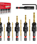 EZARC 12-piece countersink drill bit set with magnetic extension bit holder in storage box for woodworking