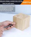 Using All-In-One 4 Piece Nail Setter Kit With Dual Head Nail Setter And Center Punch on wooden block