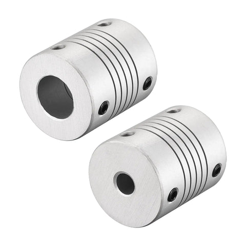 Aluminum Shaft Coupling 12mm To 6mm Flexible Spring Joint For Small Torque Motors L30xD25 Zero Backlash One Piece Metal Coupler two views