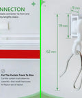 Self Adhesive Curtain Track Kit No Drill Wall Mount Easy To Install Curtain Rails With Adhesive Rod For Damage Free Hanging 4 Feet 48 Inches White Finish Ideal For Quick No Drill Window Treatments connector and hook detail