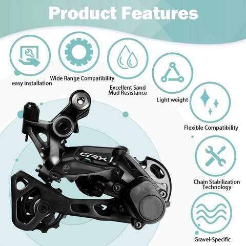 Rear Derailleur RD RX812 11 Speed For Gravel Road Bikes With Direct Mount 11 42T Sprockets 42T Max 13T Guide Wheel