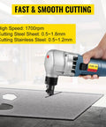 Electric Metal Nibbler Crazy Fast Cuts 380W 1800RPM Heavy Duty Cutter for Steel 0.07 Inch Thickness Cutting