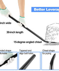 Pro Grade Round Connecting Bar For Go To Aligning Prying And Chiseling With Alignment Tip And Bent Chisel End Built From Heavy Duty Steel For Real World Prying And Alignment Tasks shown with dimensions and features.