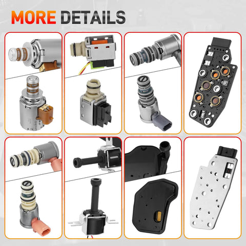 4L60E 4L65E Transmission Master Solenoid Kit with EPC TCC 3-2 PWM harness filter gasket parts for GM 2003-2005