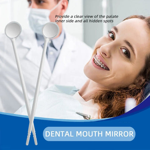 Disposable Dental Mouth Mirrors With Anti Fog Coating For Clear Oral Inspections, Individually Wrapped Plastic Dental Tools With Comfort Grip, dentist examining patient