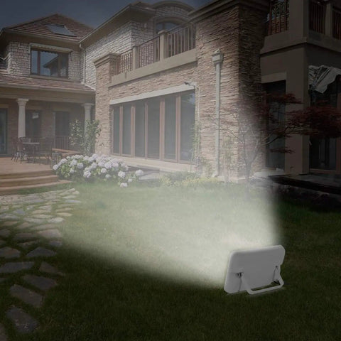 JUDYSSY Solar Floodlight,Outdoor with 180° Angle Lighting Adjustable illuminating lawn area with light beam.