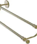 18 Inch Double Towel Bar in Unlacquered Brass, solid brass wall mounted towel rack with concealed screws, spa style finish