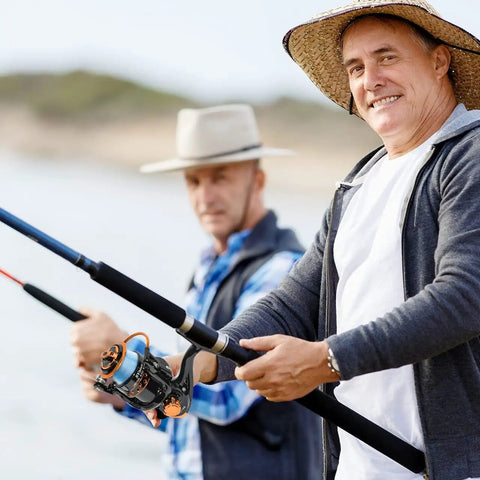 Angler using Ultralight Spinning Reel With 12 Plus 1 Ball Bearings And Anti Reverse Size 3000 while fishing by the shore.