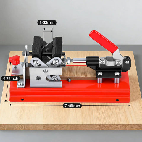 No Bull Adjustable Pen Blank Vise And Square Drill Jig For Fast Lane Pen Making Includes Heavy Duty MDF Safety Plate & 8-33mm size.