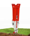 Red Manual Handheld Seed Spreader And Planter Tool With Adjustable Seed Rate, Stainless Steel And Plastic for Home Garden