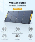 Heavy Hitter Portable Power Station With 400W Solar Panel, portable solar panel, foldable design, 400W capacity, waterproof.