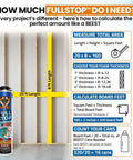 Infographic on calculating spray foam insulation needs with measurements and product details for Heavy Duty Spray Foam Insulation Kit Class A Fire Rated R Value 8 24.