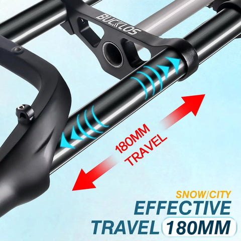 26 Inch Fat Tire Front Suspension Fork For E Bikes And Snow Beach Mountain Bikes, 180mm Travel, close-up