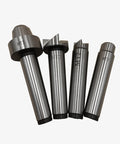 Heavy Duty MT2 Morse Taper Live Center And Drive Set For Wood Lathes with four precision tips in metallic finish.