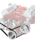 Chevy Small Block Serpentine Conversion Kit With Polished Billet Aluminum Pulleys And Brackets 8 Rib Serpentine System visible