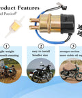 12V Electric Fuel Pump Fits Honda Goldwing GL1200A 1984-1987 and V65 Magna VF1100C 1983-1985, shown with features