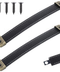 Two Leather Handles For Drawers Cabinets And Luggage With Mounting Screws Leather Strap Handle For Suitcases Trunks And Furniture
