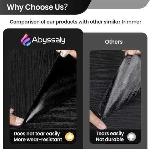 Comparison showing 24 Inch By 196 Inch Black Wood Peel And Stick Wallpaper For Furniture Self Adhesive Film Durable Finish vs others.
