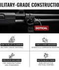 Shotgun Barrel Clamp Mount With Rubber Pads And Picatinny Rail Flashlight Attachment installed on a shotgun, military-grade aluminum