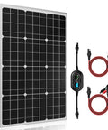 All In One 50W 12V Solar Panel Kit With Ultra Smart MPPT 10A Charge Controller Battery Trickle Charger Maintainer components view