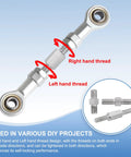 PATIKIL M3x40mm stainless steel double-ended threaded stud with left and right threads (10 pcs)