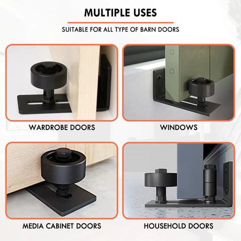 Sliding Barn Door Floor Guide With Bottom Adjustable Roller Eight Setup Options Delivers Quiet Operation And A Flush Design With Felt Strips Prevents Door From Swinging Or Hitting Walls Ensures Perfect Alignment Easy Installation Pack Of One for various door types