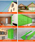 Dope Green Beam Laser Measure Hella Accurate 165 Foot Portable Distance Meter With Bright Backlit Display showing measurement features.