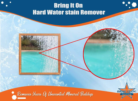 Grout Cleaner That Tackles Hard Water Stains And Shower Door Spots Cleans Tile Fiberglass And Windows 16 Ounce Bottle Fresh Mint Scent Non Toxic And Eco Friendly Formula For A Brighter Bathroom, image showing water stains on glass.