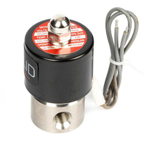 Heavy Duty Stainless Steel Solenoid Valve One Eighth Inch Port 24V DC Normally Closed Built To Last Corrosion Resistant Valve