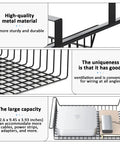 Slide Out Under Desk Storage Drawer Metal Cable Management Tray With Self Adhesive Mount product features and capacity details.