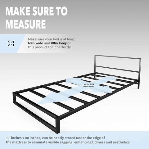 Queen Size Bunkie Board Foundation Heavy Duty Mattress Support Platform with 60x80 inches dimensions for mattress support.