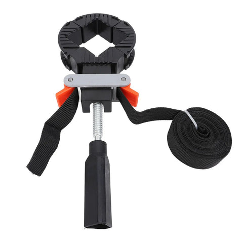 Quick Tension Adjustable Strap Clamp For Pro Level Woodworking And Swifter Picture Frame Assembly Featuring A Heavy Duty 32 Foot Nylon Webbing Strap With Slick Lever Action And No Fuss Rotation Handles