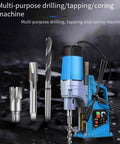Heavy Duty Portable Magnetic Drill Press With Smooth Variable Speed Control Built Different To Crush Steel Plates And Handle All Your Reaming Tapping Workshop Projects with drill bits and tools.