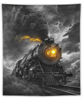 Thunderous Steam Locomotive Tapestry Wall Art Decor 50x60 Inches for Bedroom Living Room Dorms
