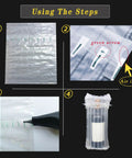 Instructions for using Wine Bottle Travel Protector Bags Set With Pump 10 Inflatable Air Column Cushions for safe transport.
