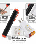 Grounding And Outlet Tester Kit For Home Electrical Safety, White Portable Plug In Detector For Quick Ground Check, Outlet Status, And DIY Wiring Troubleshooting with copper probes