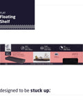 24 Inch Floating Wall Shelf Holds Up To 20 Lbs Tool-Free Drywall Install Flat Black Finish packaging design