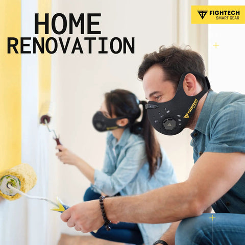 Two Pack Dust Mask Kit With Ten Activated Carbon Filters And Two Extra Valves For Woodworking Comfort Washable Reusable Large Black Face Mask For Dust Pollen Fumes And Airborne Particles worn during painting