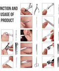 Usage of Manicure Set For Men 13-Piece Stainless Steel Nail Kit With Leather Travel Case Pedicure Tools Grooming Essentials