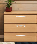 Wooden dresser with Six Pack Plastic Cabinet Handles And Drawer Pulls For Doors Modern Kitchen And Dresser Hardware Replacement Crystal Style Pulls For Cabinet Doors Sturdy Durable And No Fuss Easy Install Sleek And Functional Hardware Update installed.