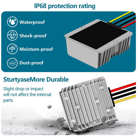Beefy 12V To 24V DC Boost Converter Module, 15A 360W Waterproof IP67 Power Supply for Cars Vans Trucks Boats LED