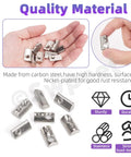 Hands holding Must Have 3030 Series Roll In Spring T Nuts Kit 48 Pieces Carbon Steel Nickel Plated M4 M5 M6 M8 T Slot Nuts for Aluminum Extrusion Rails