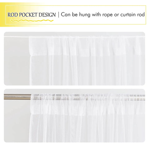 Outdoor Mosquito Netting Panels For Patio Waterproof And Bug Proof Mesh Curtains Rod Pocket Design White