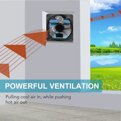 Beefy 18 Inch Shutter Exhaust Fan Wall Mounted Aluminum With 1.65 Meter Power Cord Kit High Speed 2500 CFM Ventilation Fan